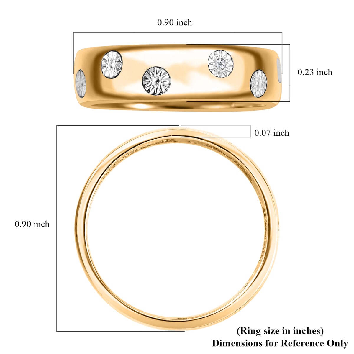 Karis White Diamond Accent Band Ring in 18K YG Over (Size 7.0) image number 5