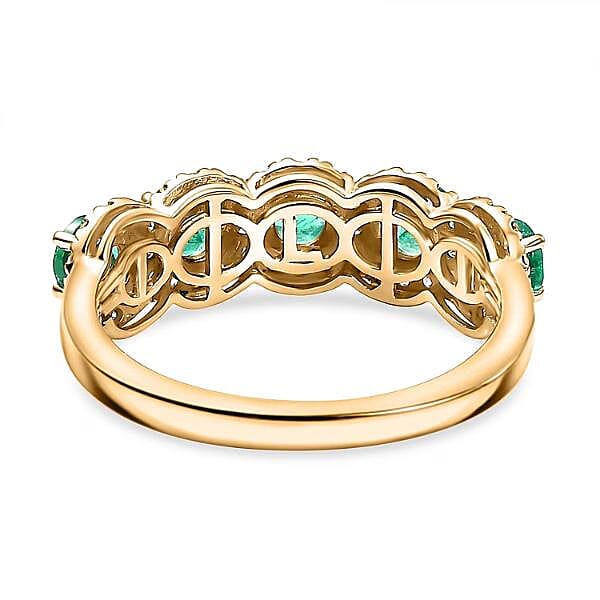 Luxoro AAA Boyaca Colombian Emerald, Diamond Ring in 14K Yellow Gold 1.50 ctw (Size 7.5)