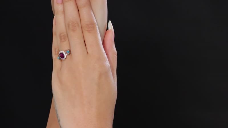 AAA Radiant Ember Garnet and Multi Gemstone Ring in 18K Vermeil Rose Gold Over Sterling Silver 1.60 ctw