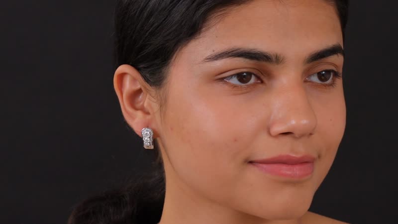 Moissanite (Rnd 5mm), Tsavorite Garnet  J-Hoop Earrings in Rhodium Over Sterling Silver 2.75 ctw