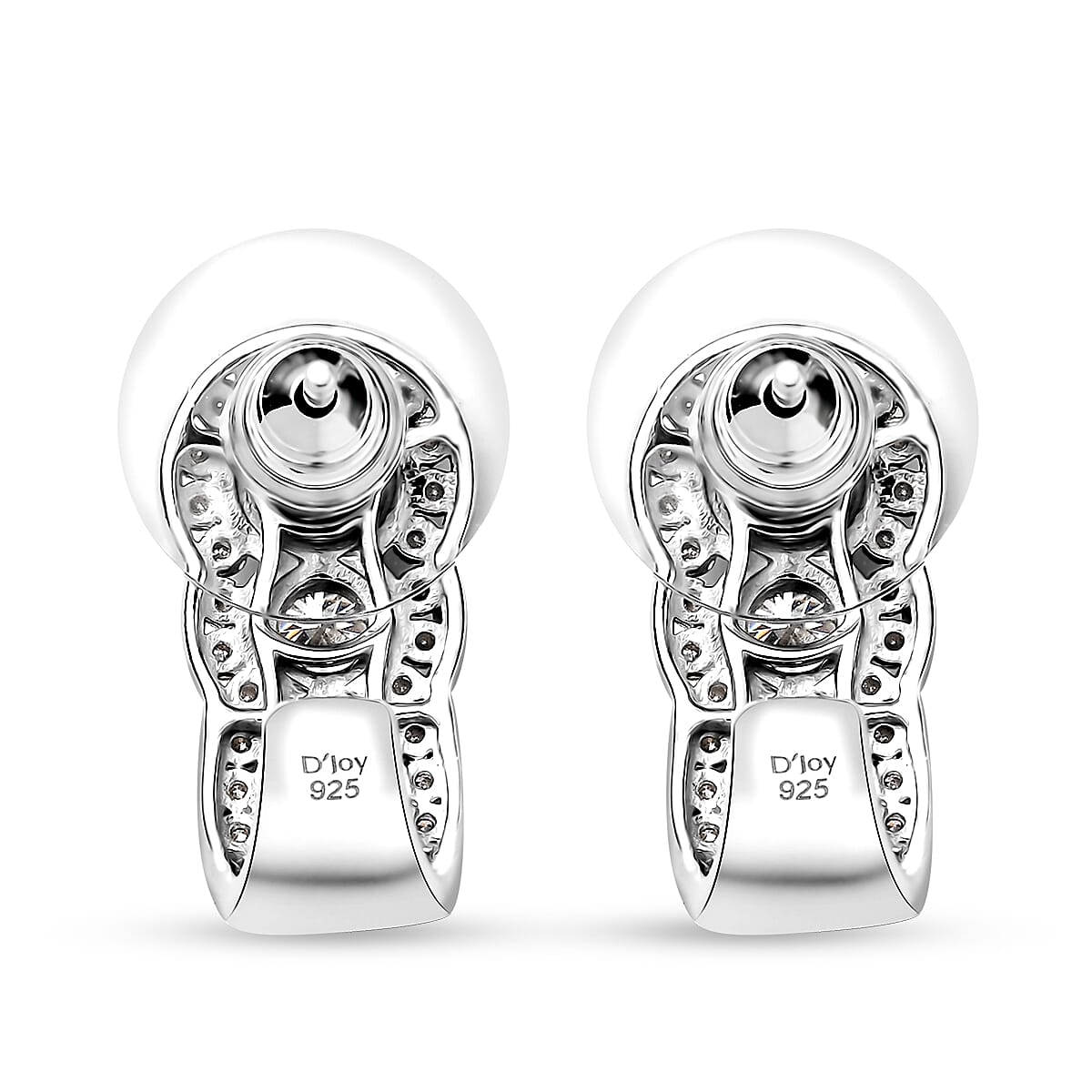 D'Joy Moissanite and Tsavorite Garnet 2.75 ctw J-Hoop Earrings in Rhodium Over Sterling Silver