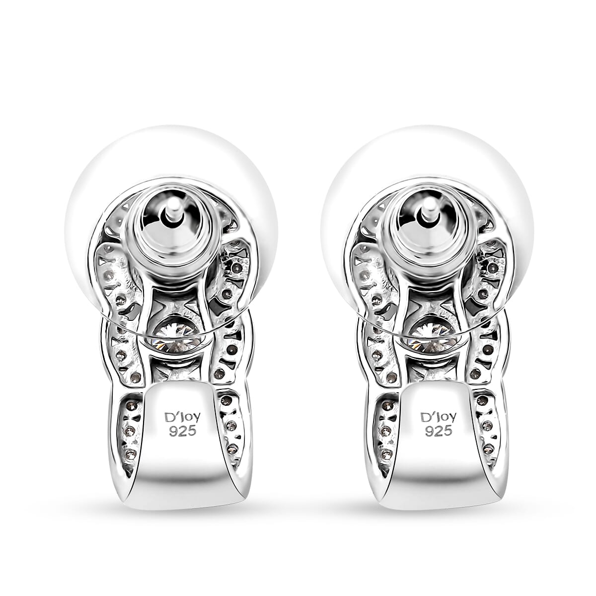 Moissanite and Tsavorite Garnet 2.75 ctw J-Hoop Earrings in Rhodium Over Sterling Silver image number 5