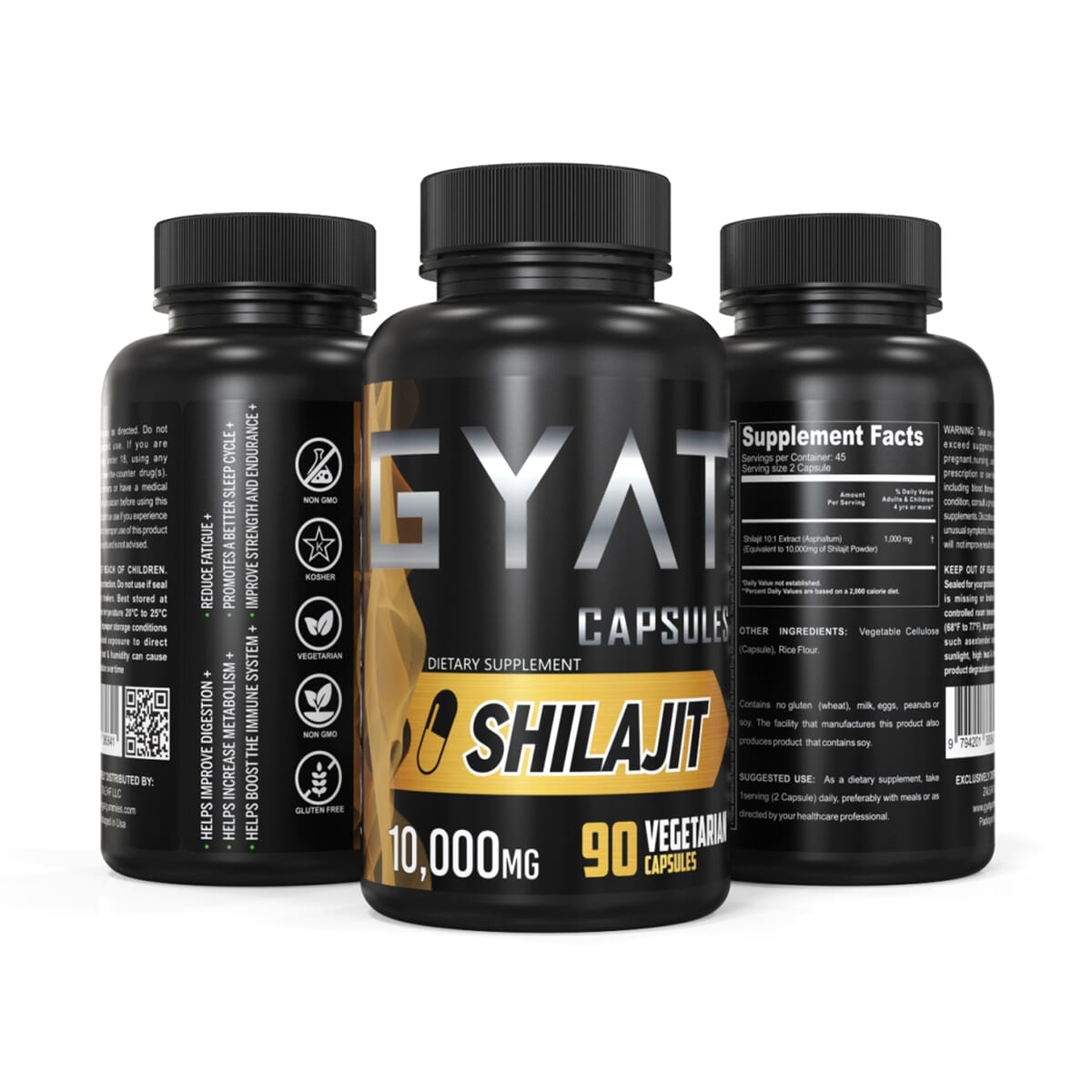 Gyat Shilajit Dietary Supplement (90 Capsules)- Vegetarian image number 2