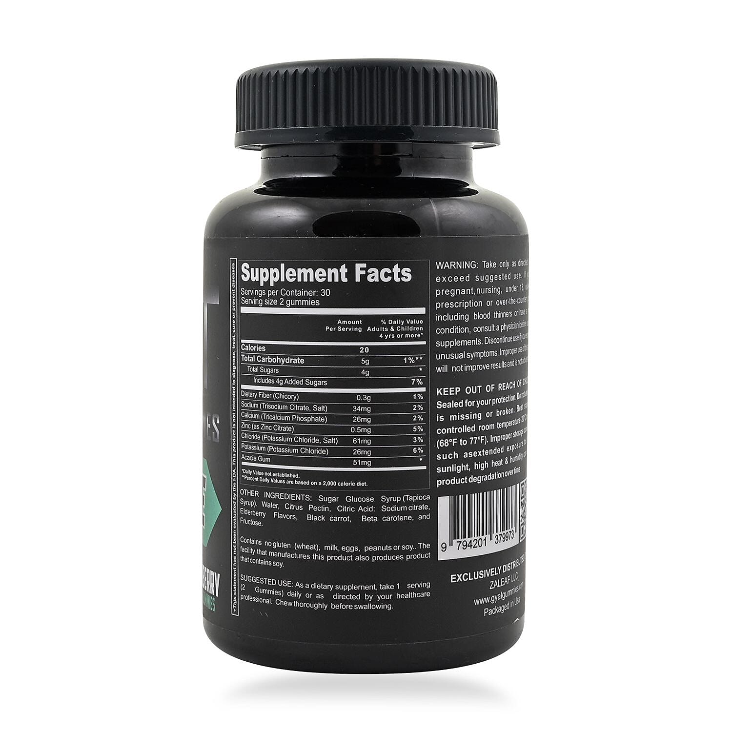 Gyat Hydrate Electrolytes Dietary Supplement (60 Gummies)- Elderberry