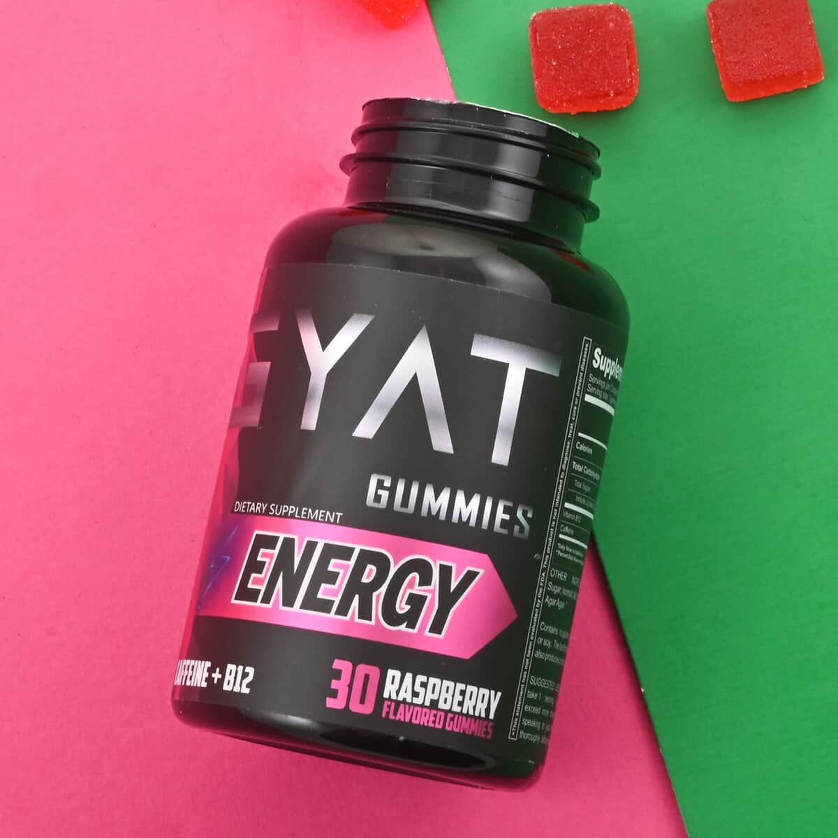 Gyat Energy - Caffeine B12 Raspberry Flavored Gummies image number 1