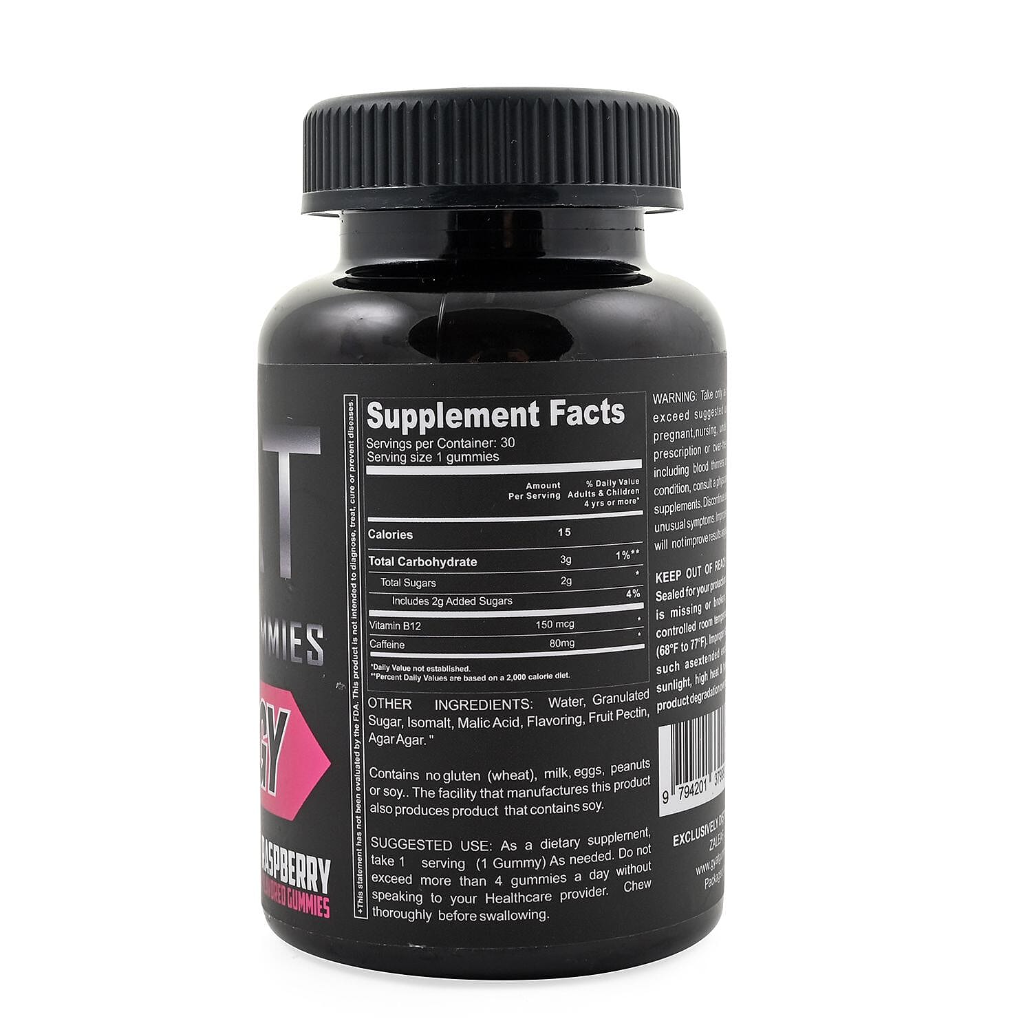 Gyat Energy Caffeine & B12 Supplement (30 Gummies)- Raspberry