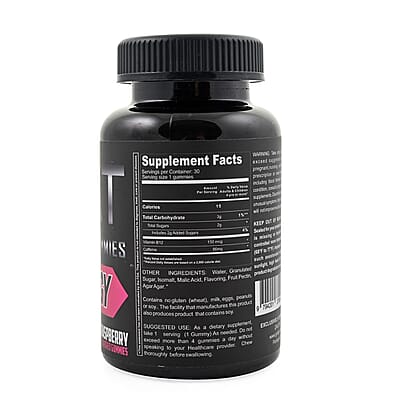 Gyat Energy Caffeine & B12 Supplement (30 Gummies)- Raspberry