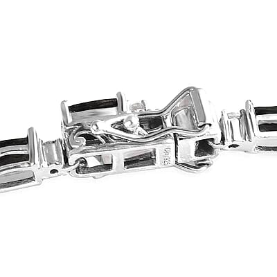 Elite Shungite and White Zircon 22.90 ctw Necklace 18 Inches in Platinum Over Sterling Silver
