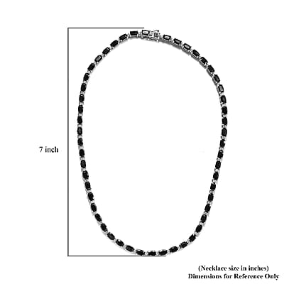 Elite Shungite and White Zircon 22.90 ctw Necklace 18 Inches in Platinum Over Sterling Silver