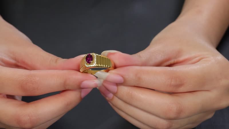 AAA Radiant Ember Garnet, Madagascar Yellow Sapphire Men's Ring in 18K Vermeil YG Over Sterling Silver (Size 10.0) 1.15 ctw