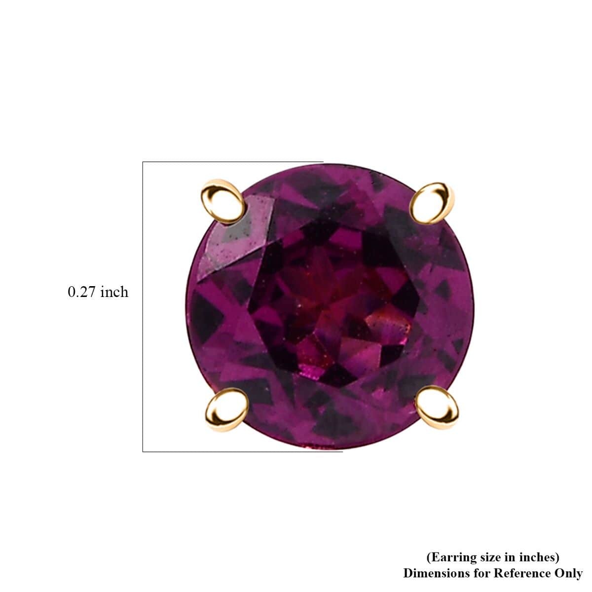 Certified & Appraised Luxoro AAA Radiant Ember Garnet 2.00 ctw Solitaire Stud Earrings in 10K Yellow Gold image number 4