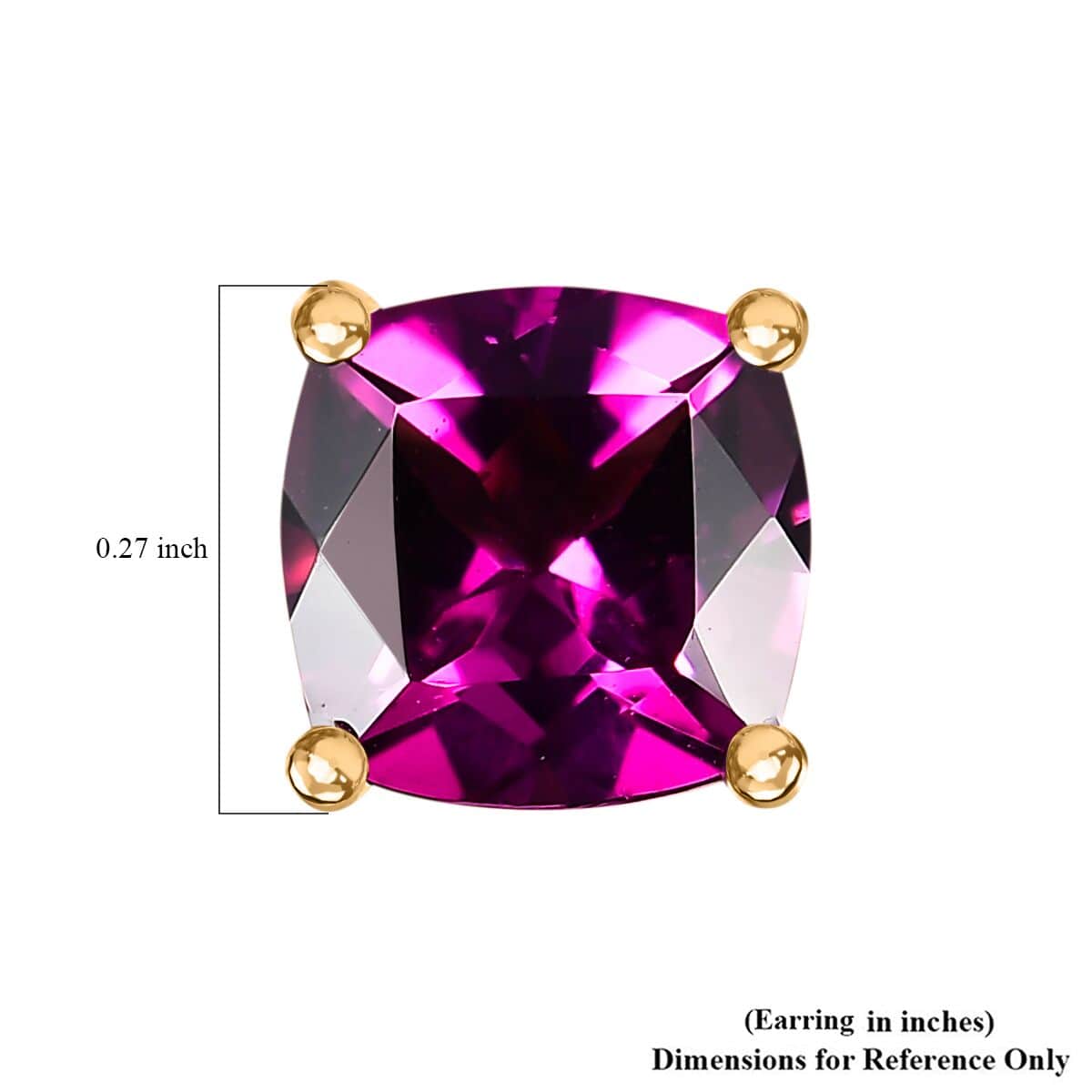 Doorbuster Certified & Appraised Luxoro AAA Radiant Ember Garnet 2.25 ctw Solitaire Stud Earrings in 10K Yellow Gold image number 5