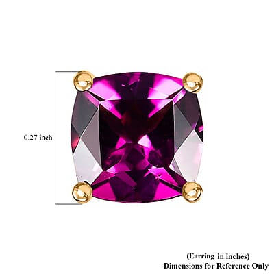 Certified & Appraised Luxoro AAA Radiant Ember Garnet 2.25 ctw Solitaire Stud Earrings in 10K Yellow Gold