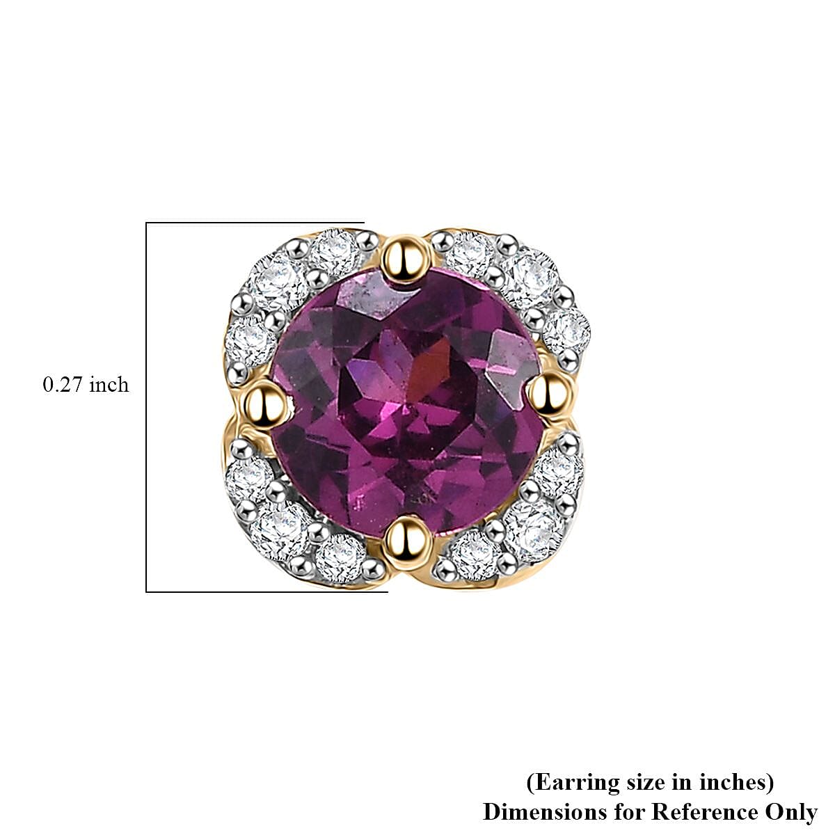 Luxoro AAA Radiant Ember Garnet and G-H I2 Diamond 1.27 ctw Earrings in 10K Yellow Gold
