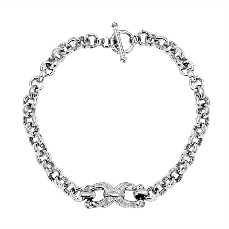 White Austrian Crystal Necklace in Sterling Silver 20 Inches