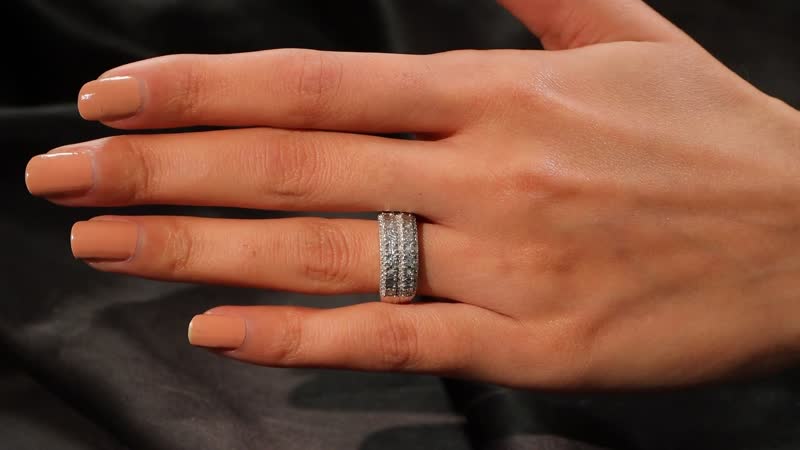 Diamond Ring in Rhodium Sterling Silver (Size 10.0) 0.10 ctw