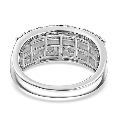D'Joy Diamond 0.10 ctw Ring in Rhodium Over Sterling Silver (Size 10.0)