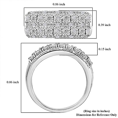 D'Joy Diamond 0.10 ctw Ring in Rhodium Over Sterling Silver (Size 10.0)