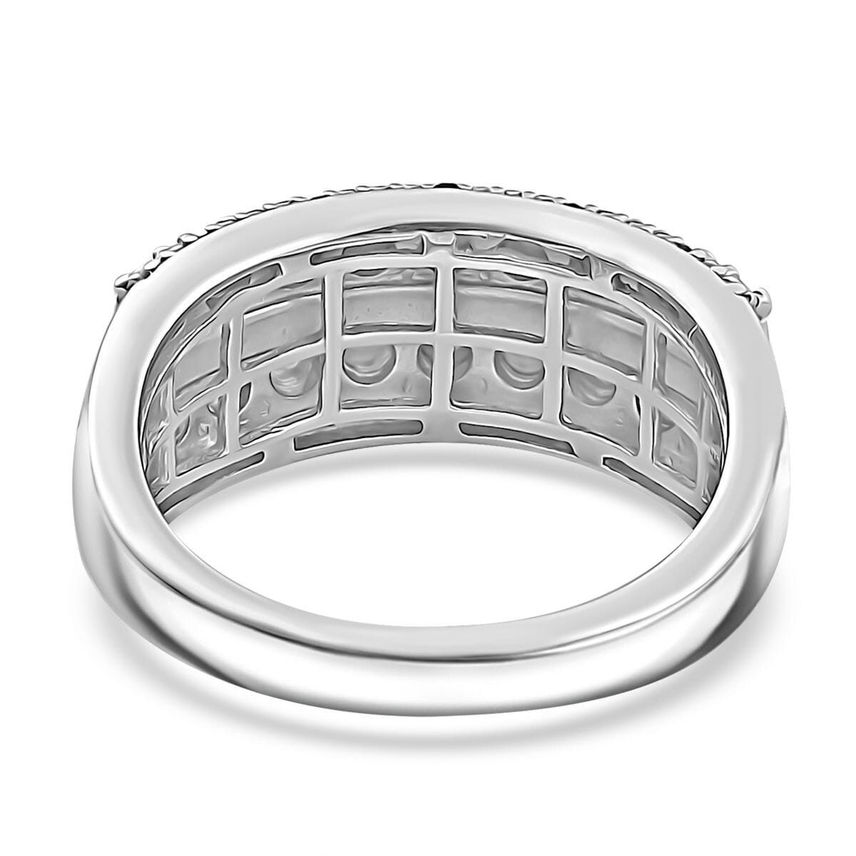 Diamond 0.10 ctw Ring in Rhodium Over Sterling Silver (Size 6.0) image number 4