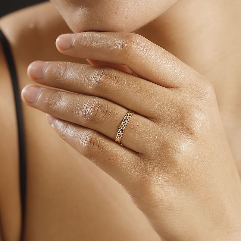 Diamond-Cut Band Ring in 22K Yellow Gold (Size 10.0) 1.75 Grams