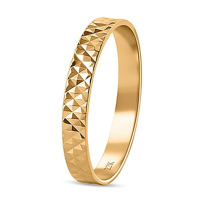 Diamond-Cut Band Ring in 22K Yellow Gold (Size 10.0) 1.75 Grams