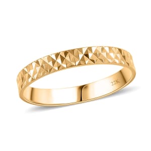 Diamond-Cut Band Ring in 22K Yellow Gold (Size 7.0) 1.75 Grams