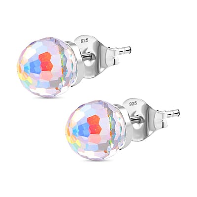J Francis Aurora Borealis Crystal by Swarovski Earrings in Sterling Silver