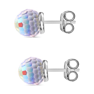 J Francis Aurora Borealis Crystal by Swarovski Earrings in Sterling Silver
