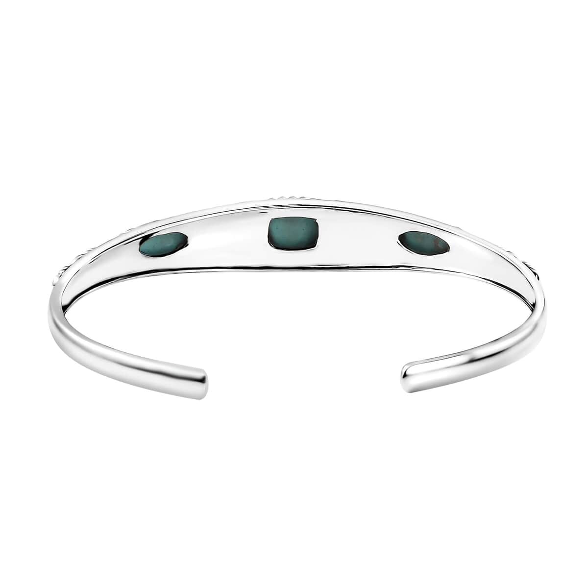 Artisan Crafted Sleeping Beauty Turquoise 4.70 ctw Cuff Bracelet in Sterling Silver (7.25 In) image number 4