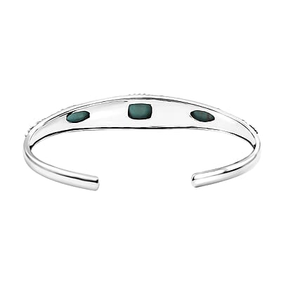 D'Joy Artisan Crafted Sleeping Beauty Turquoise 4.70 ctw Cuff Bracelet in Sterling Silver (7.25 In)