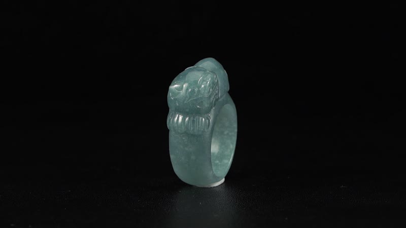 Natural Olmec Jadeite Carved Pixiu Band Ring (Size 10.0) 60.00 ctw
