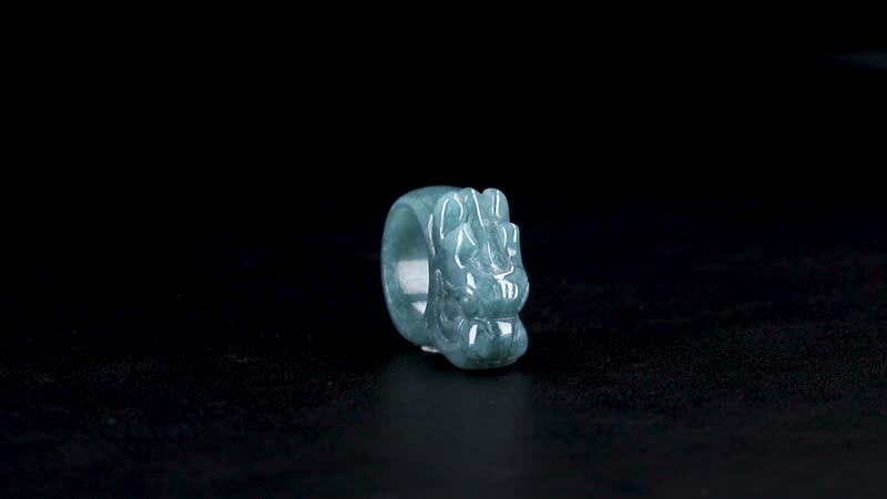 Natural Olmec Jadeite Carved Dragon Band Ring (Size 10.0) 60.00 ctw