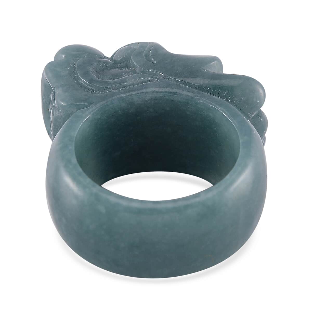 Natural Olmec Jadeite 60.00 ctw Carved Dragon Band Ring (Size 10.0) image number 3