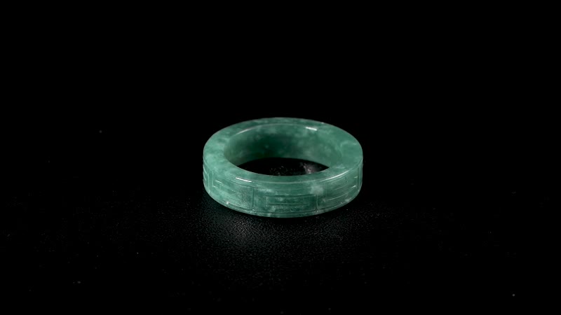 Natural Olmec Jadeite Carved Band Ring (Size 10.0) 35.00 ctw
