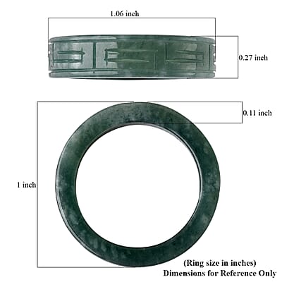 Natural Olmec Jadeite 35.00 ctw Carved Band Ring (Size 10.0)