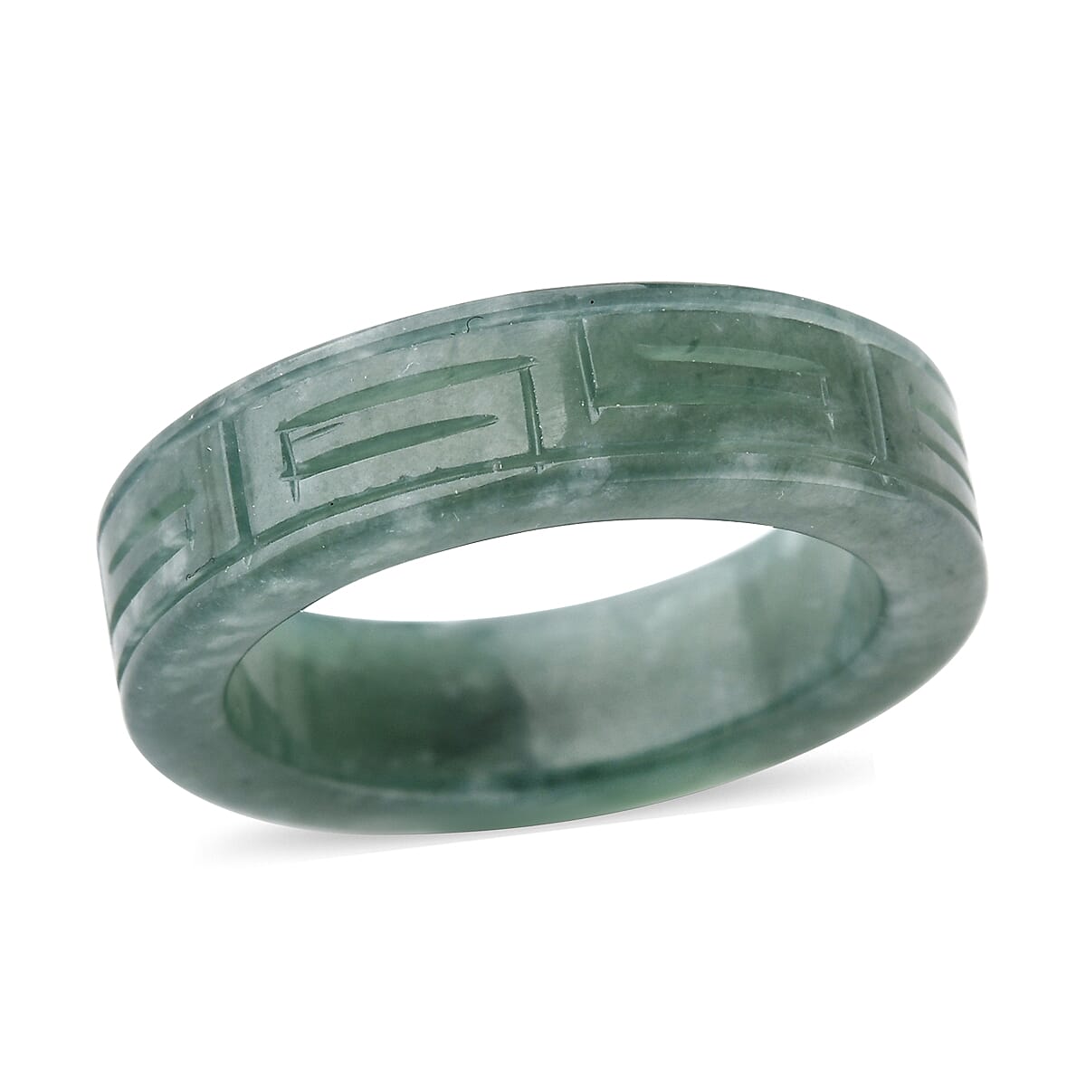 Natural Olmec Jadeite 35.00 ctw Carved Band Ring (Size 7.0) image number 0