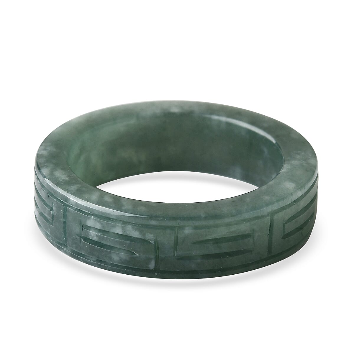 Natural Olmec Jadeite 35.00 ctw Carved Band Ring (Size 7.0) image number 3