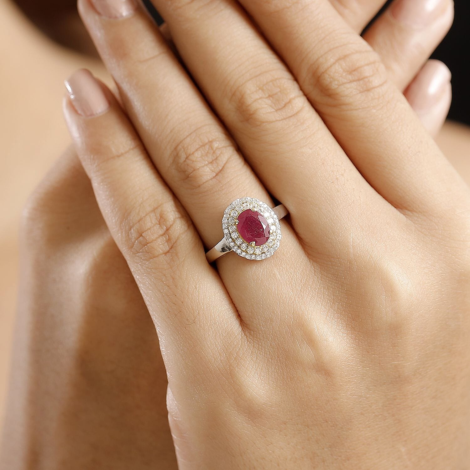 BIG HAND silver925×k18×coral×Ruby BIG HAND silver925×k18×coral×Ruby BIG HAND silver925×k18×coral