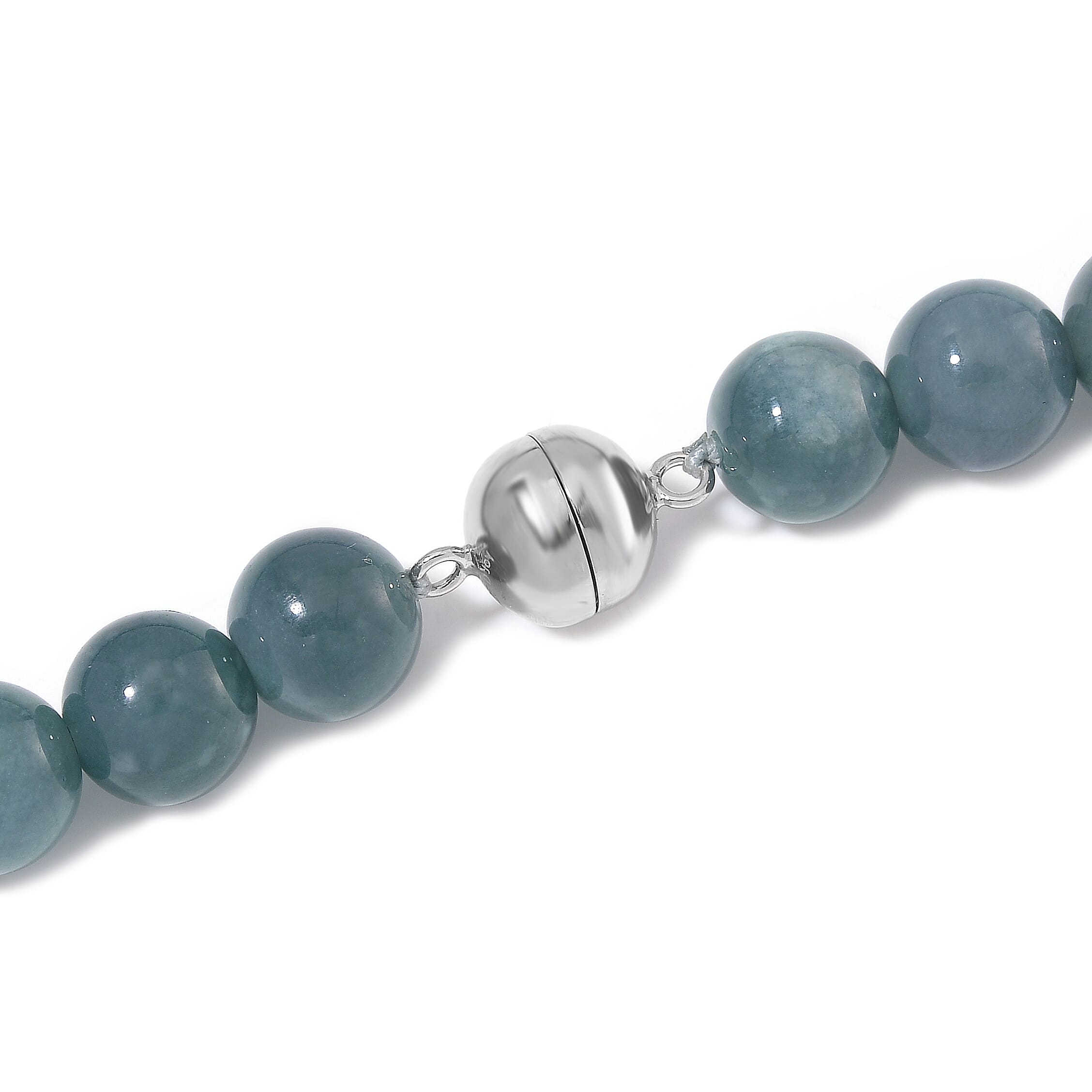 Natural Olmec Jadeite 450.00 ctw Carved Pixiu Knotted Necklace in Rhodium Over Sterling Silver 20 Inches