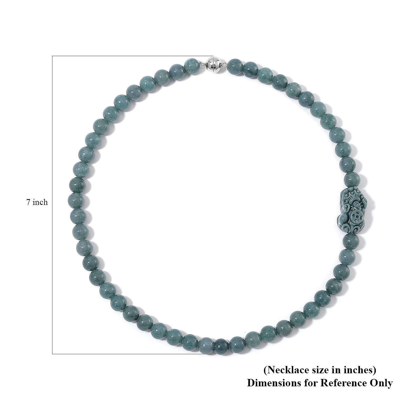 Natural Olmec Jadeite 450.00 ctw Carved Pixiu Knotted Necklace in Rhodium Over Sterling Silver 20 Inches