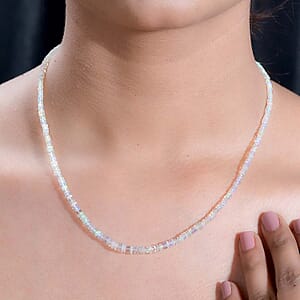 Ethiopian Welo Opal 34.00 ctw Beaded Necklace in Vermeil Yellow Gold Over Sterling Silver 18-20 Inches