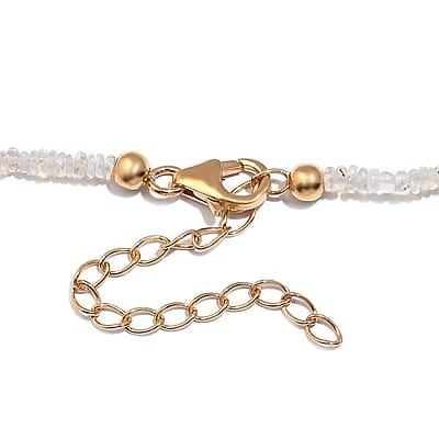 Ethiopian Welo Opal 34.00 ctw Beaded Necklace in Vermeil Yellow Gold Over Sterling Silver 18-20 Inches