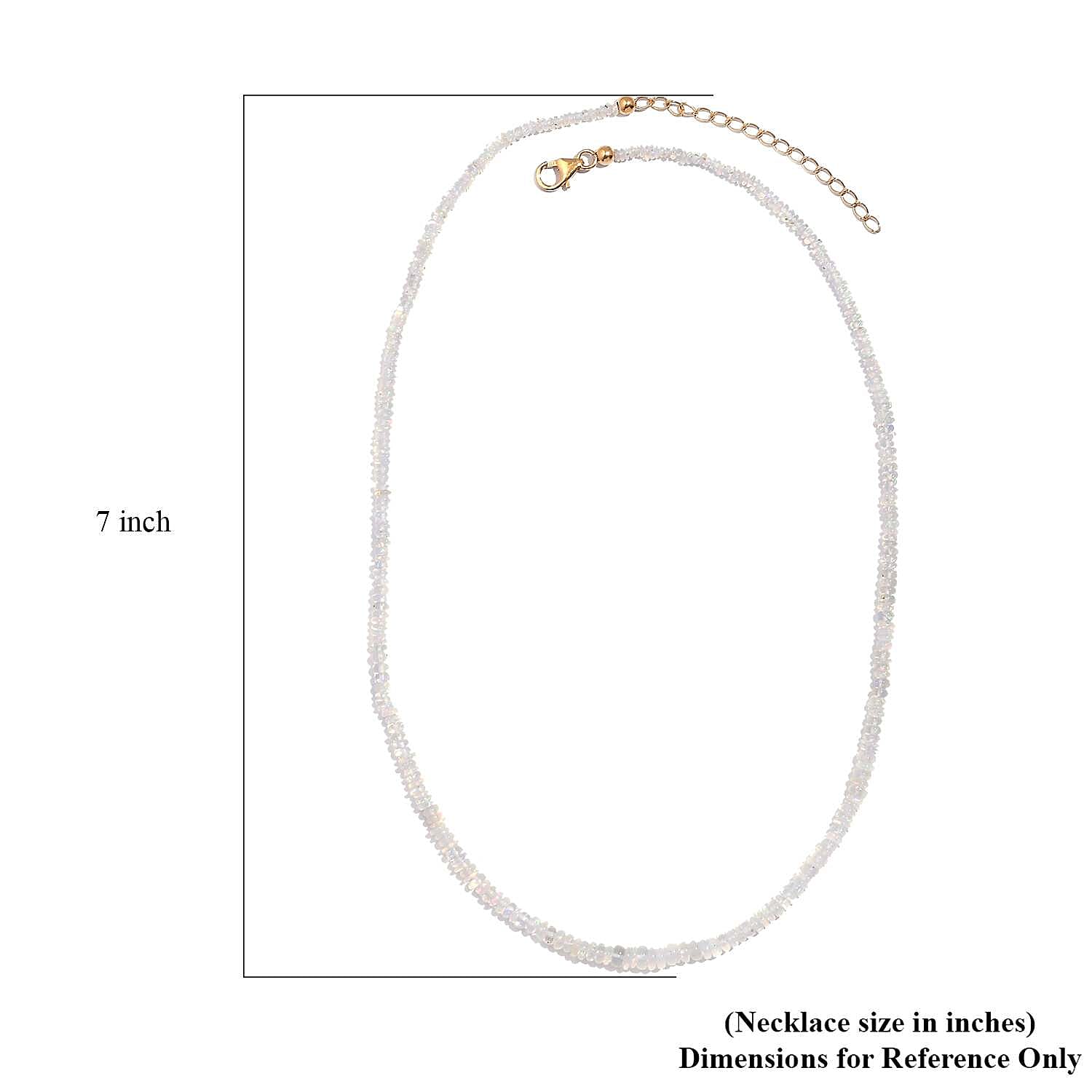 Ethiopian Welo Opal 34.00 ctw Beaded Necklace in Vermeil Yellow Gold Over Sterling Silver 18-20 Inches