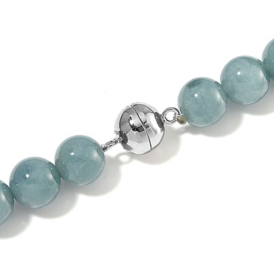 Natural Olmec Jadeite 550.00 ctw Dragon Carved and Beaded Necklace in Rhodium Over Sterling Silver 20 Inches