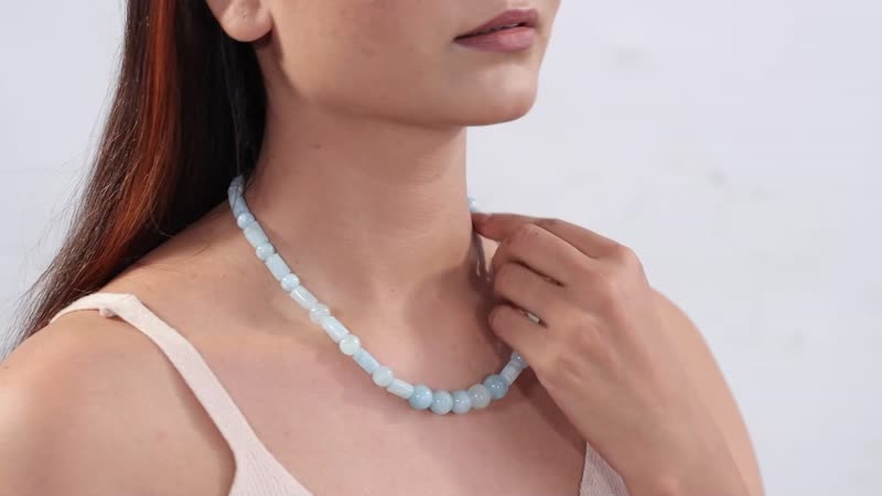 Mangoro Aquamarine 240.00 ctw Necklace in Stainless Steel 18 Inches