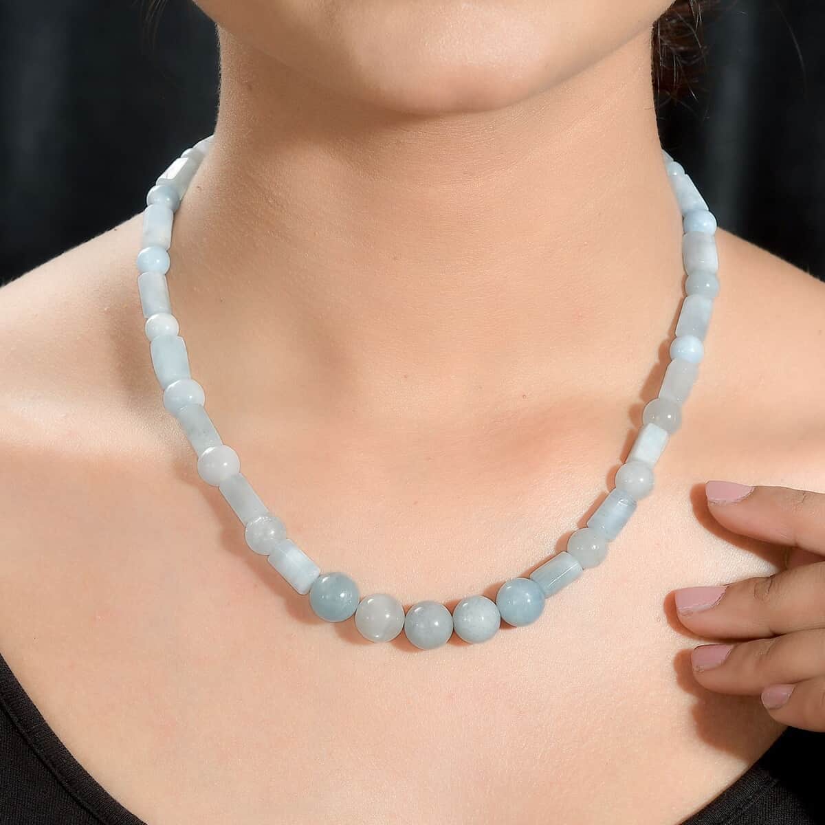 Mangoro Aquamarine 240.00 ctw Necklace in Stainless Steel 18 Inches image number 2