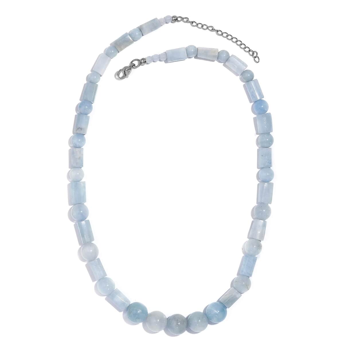 Mangoro Aquamarine 240.00 ctw Necklace in Stainless Steel 18 Inches image number 3