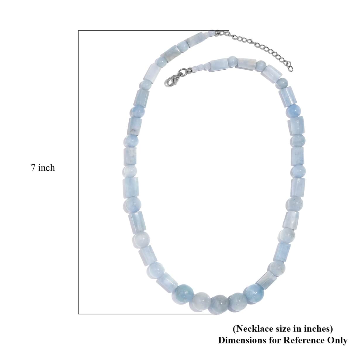 Mangoro Aquamarine 240.00 ctw Necklace in Stainless Steel 18 Inches image number 5