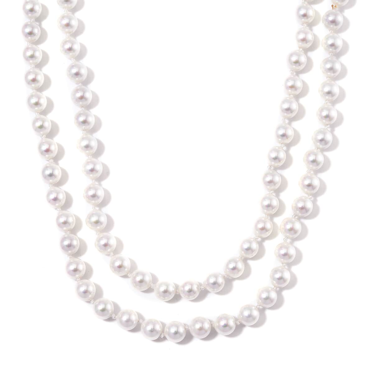 Doorbuster White Shell Pearl Endless Necklace 41 Inches image number 0