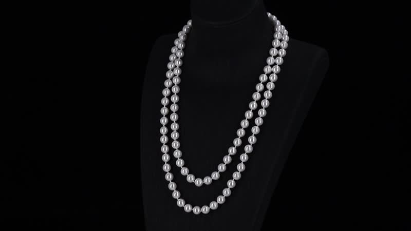 Doorbuster White Shell Pearl Endless Necklace (24 Inches)